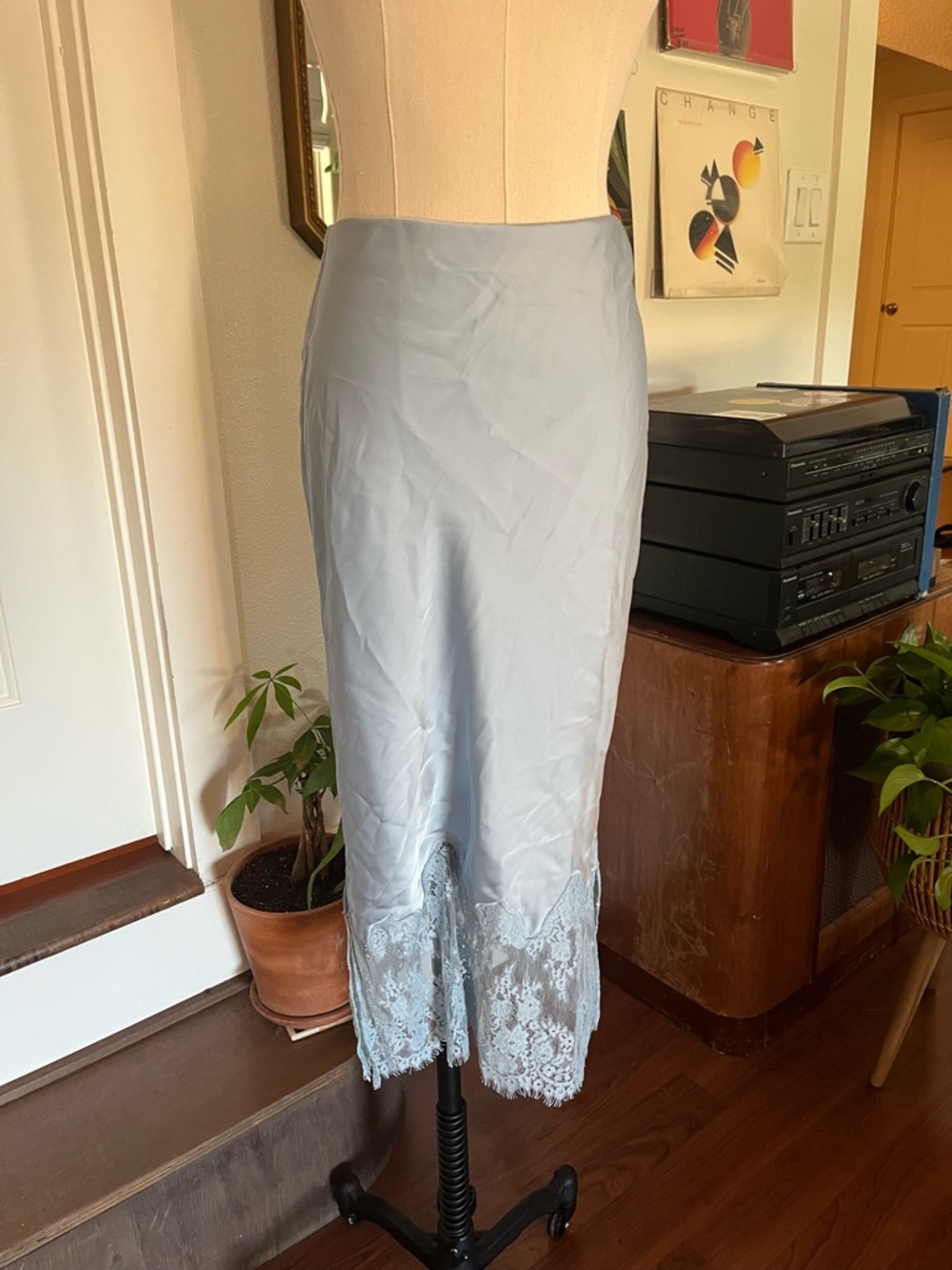 Rachel Zoe Lace-Hem Midi Skirt
